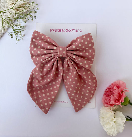 Pink Polka Tailbow