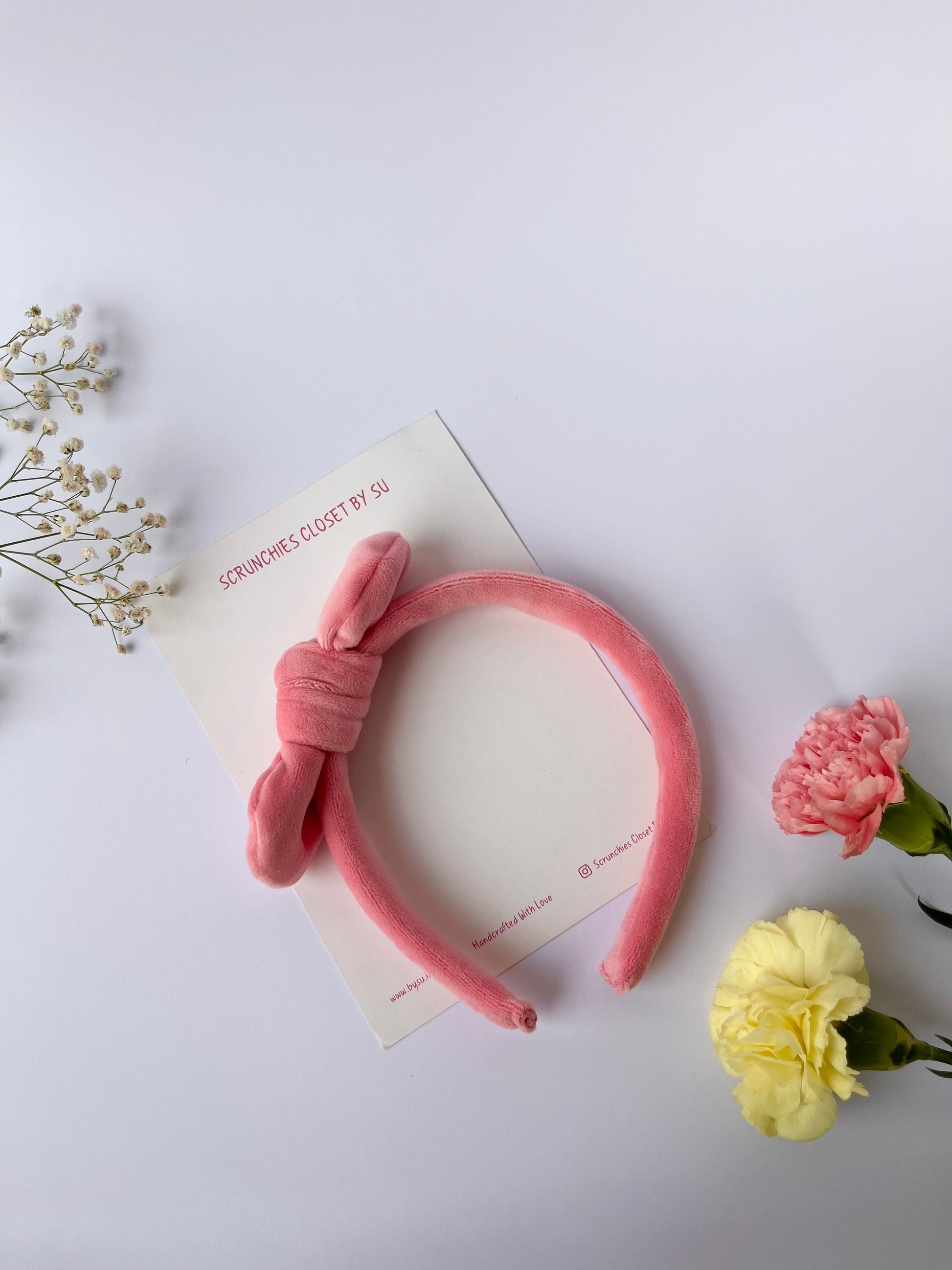 Peach Velvet Bow Hairband