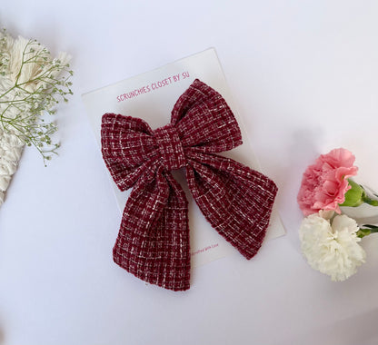 Maroon Tweed Tailbow
