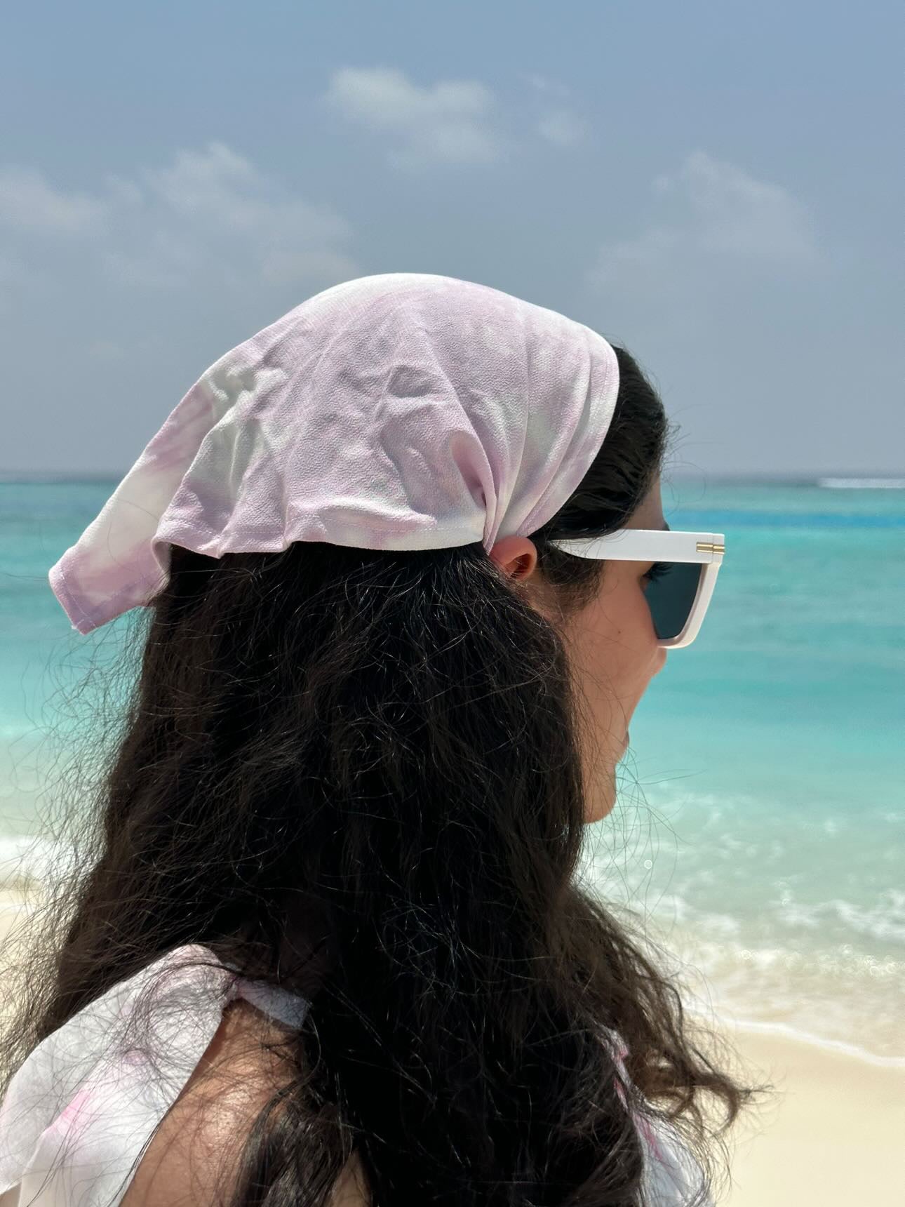 Lavender Tie And Dye Head Scarf Bandana