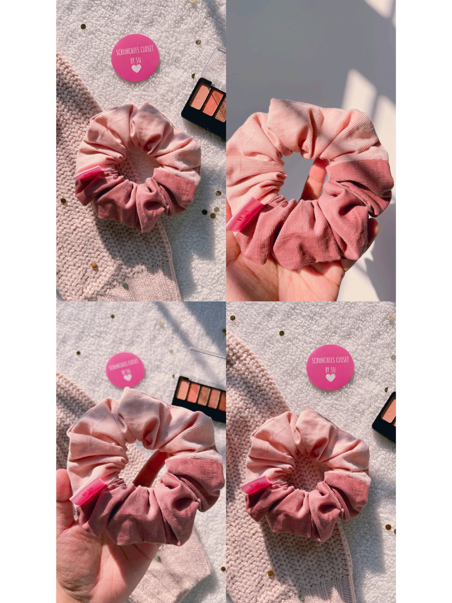 Peach Mocha Duo Corduroy Scrunchie