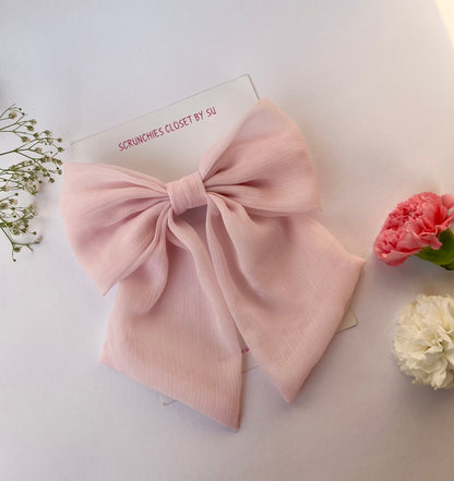 Baby Pink Georgette Tailbow