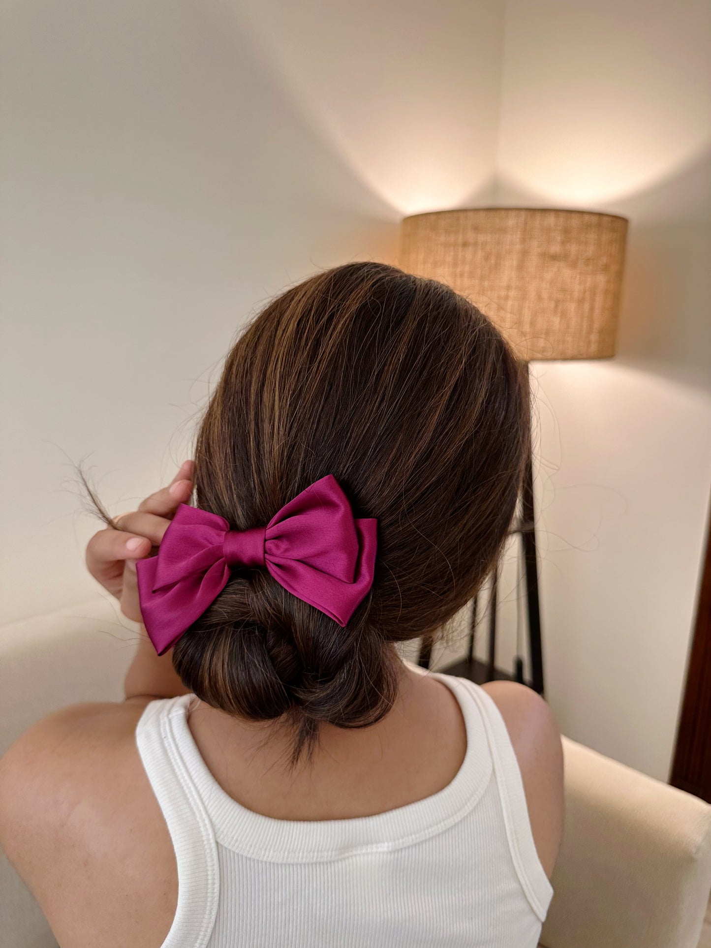 Majenta Satin Hairbow