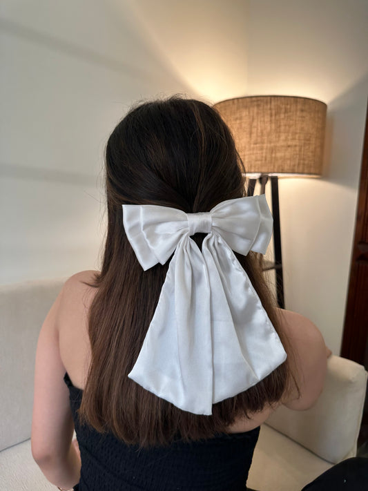 White Luxe Satin Tailbows