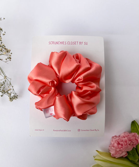 Orange Satin Scrunchie
