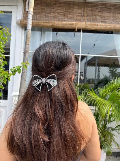Black Bejewelled Bow