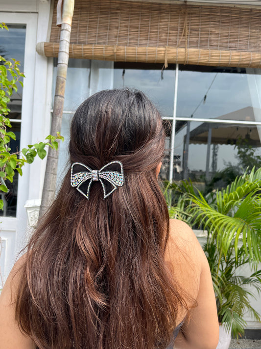 Black Bejewelled Bow