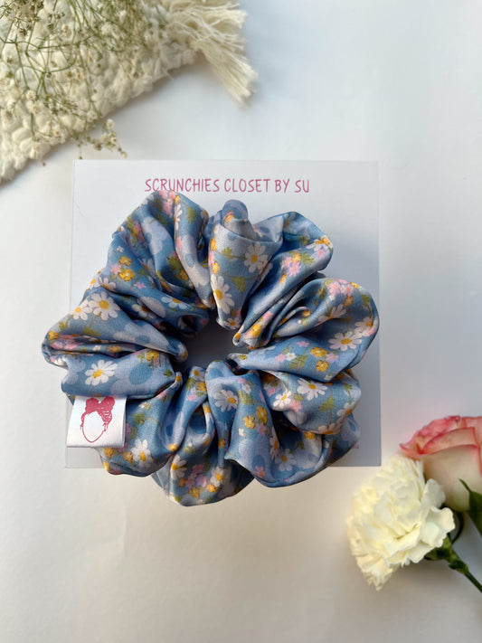 Daisy Satin Scrunchie