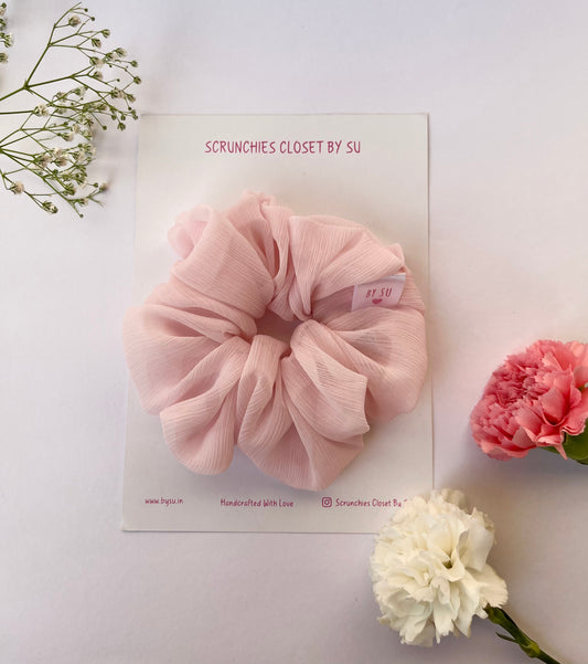 Baby Pink Georgette Scrunchie