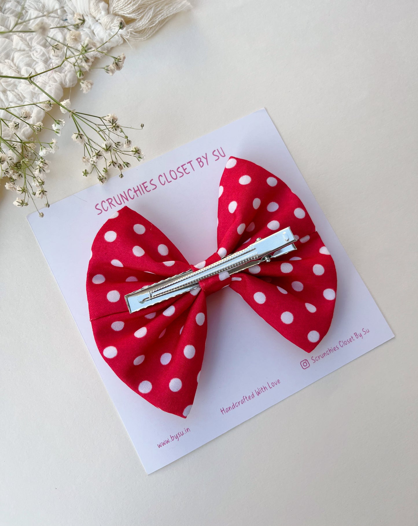 Red Polka Dot Classic Bow