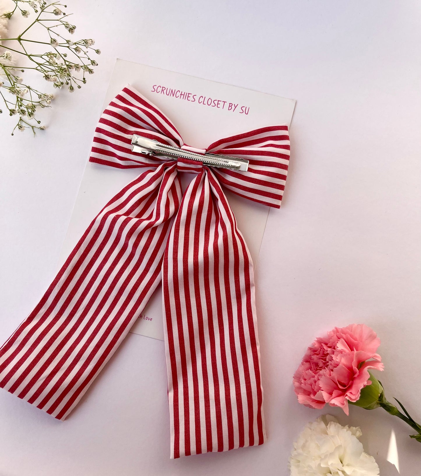 Peach Striped Tailbow