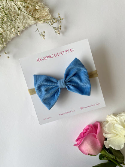 Cozy Corduroy Nylon Bow Headband