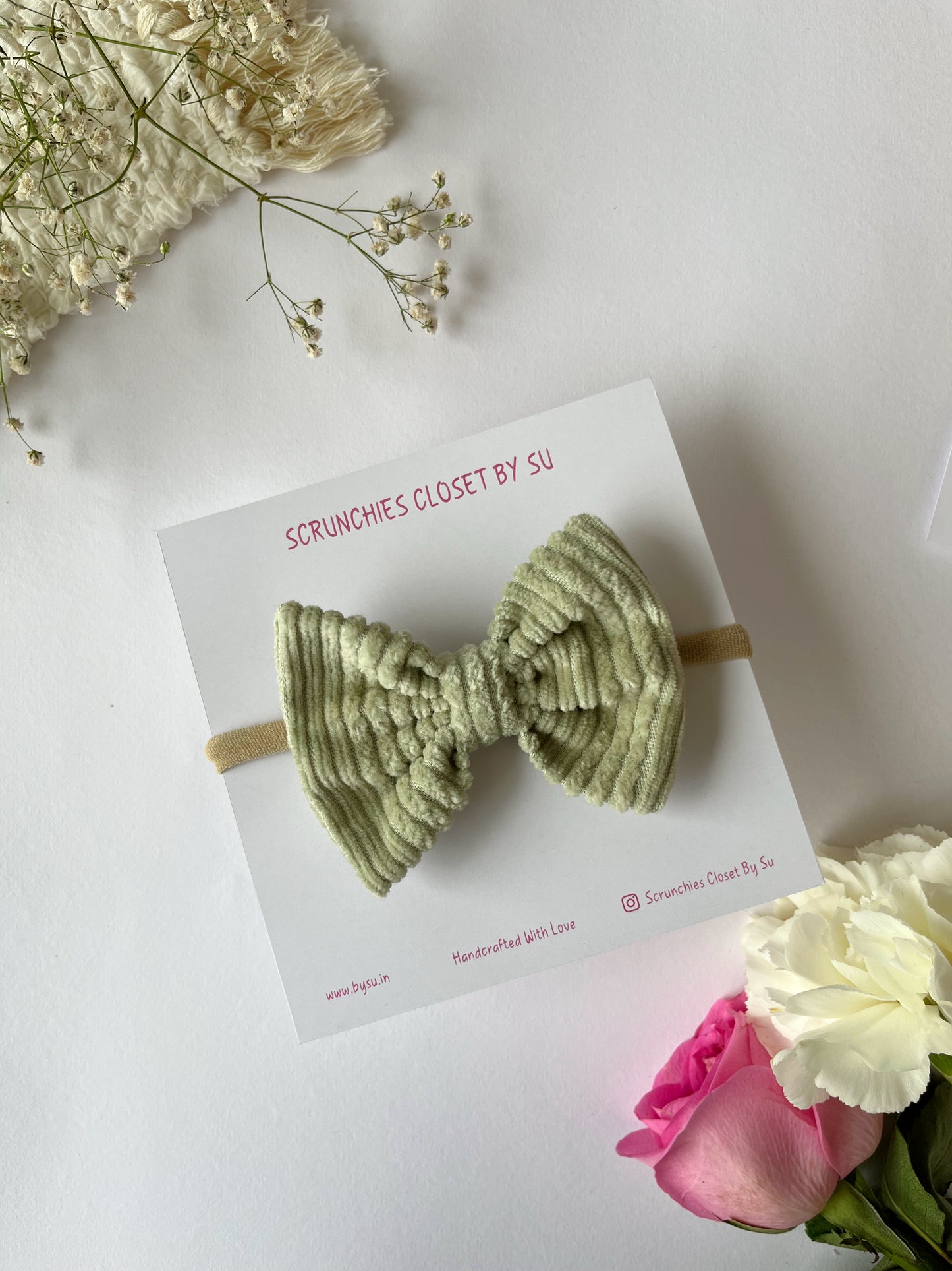 Cozy Corduroy Nylon Bow Headband