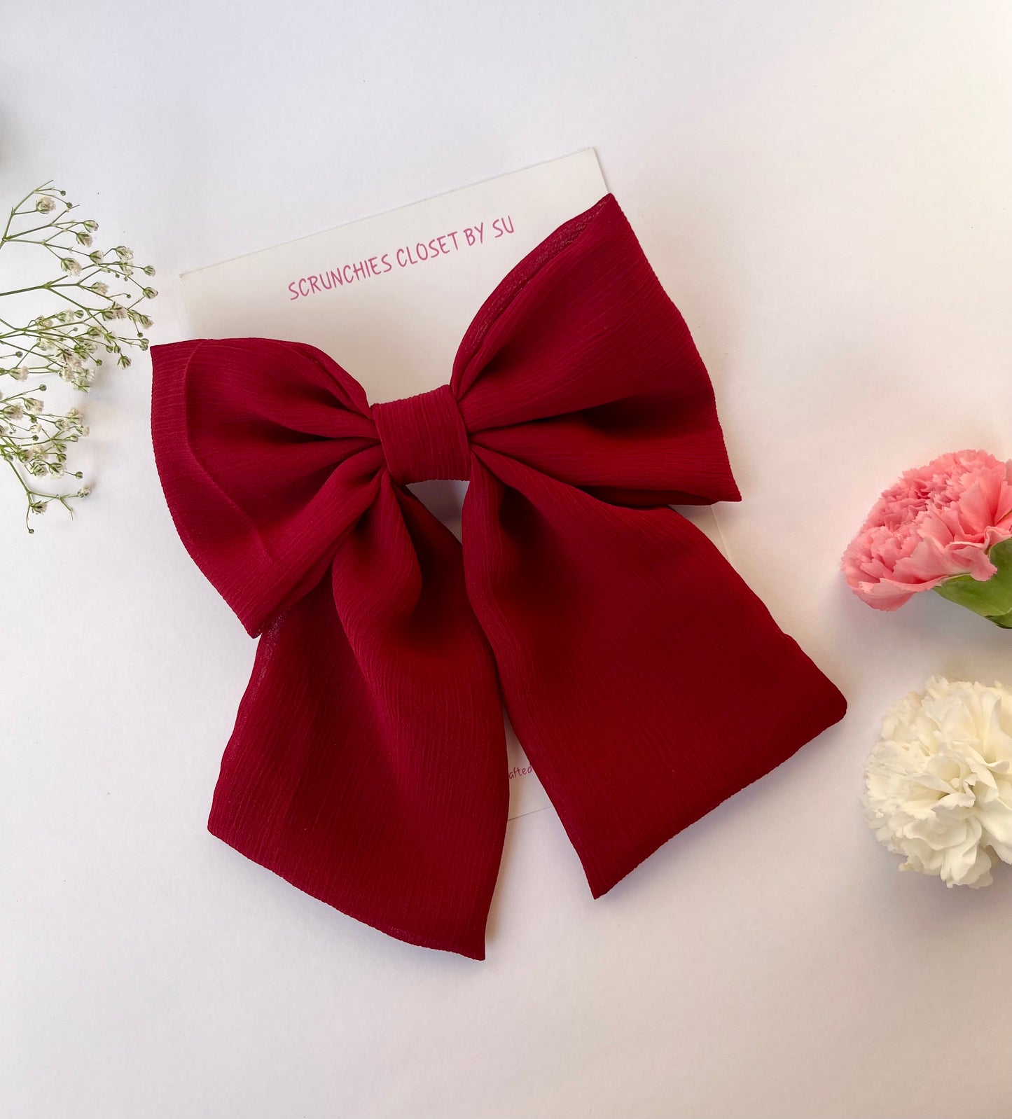 Maroon Georgette Tailbow