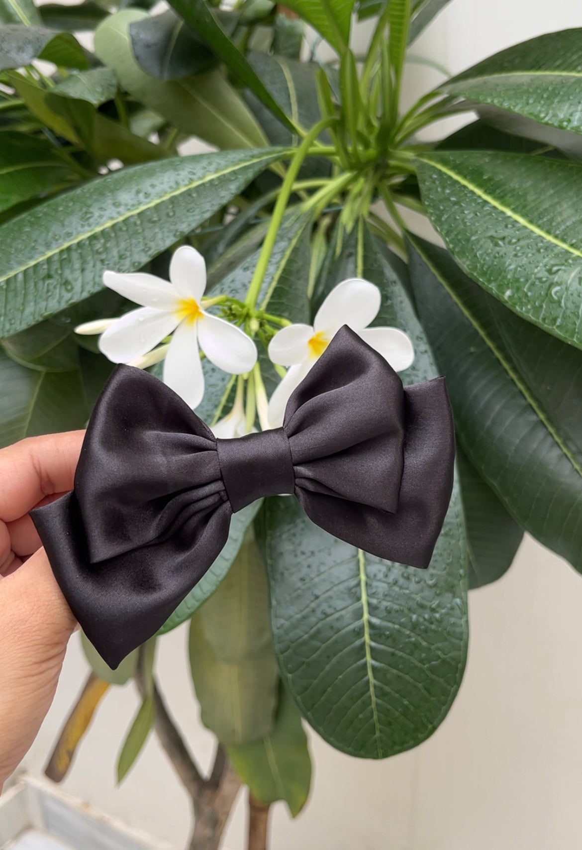 Black Satin Hairbow