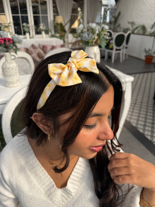 Yellow Daisy Bow Hairband