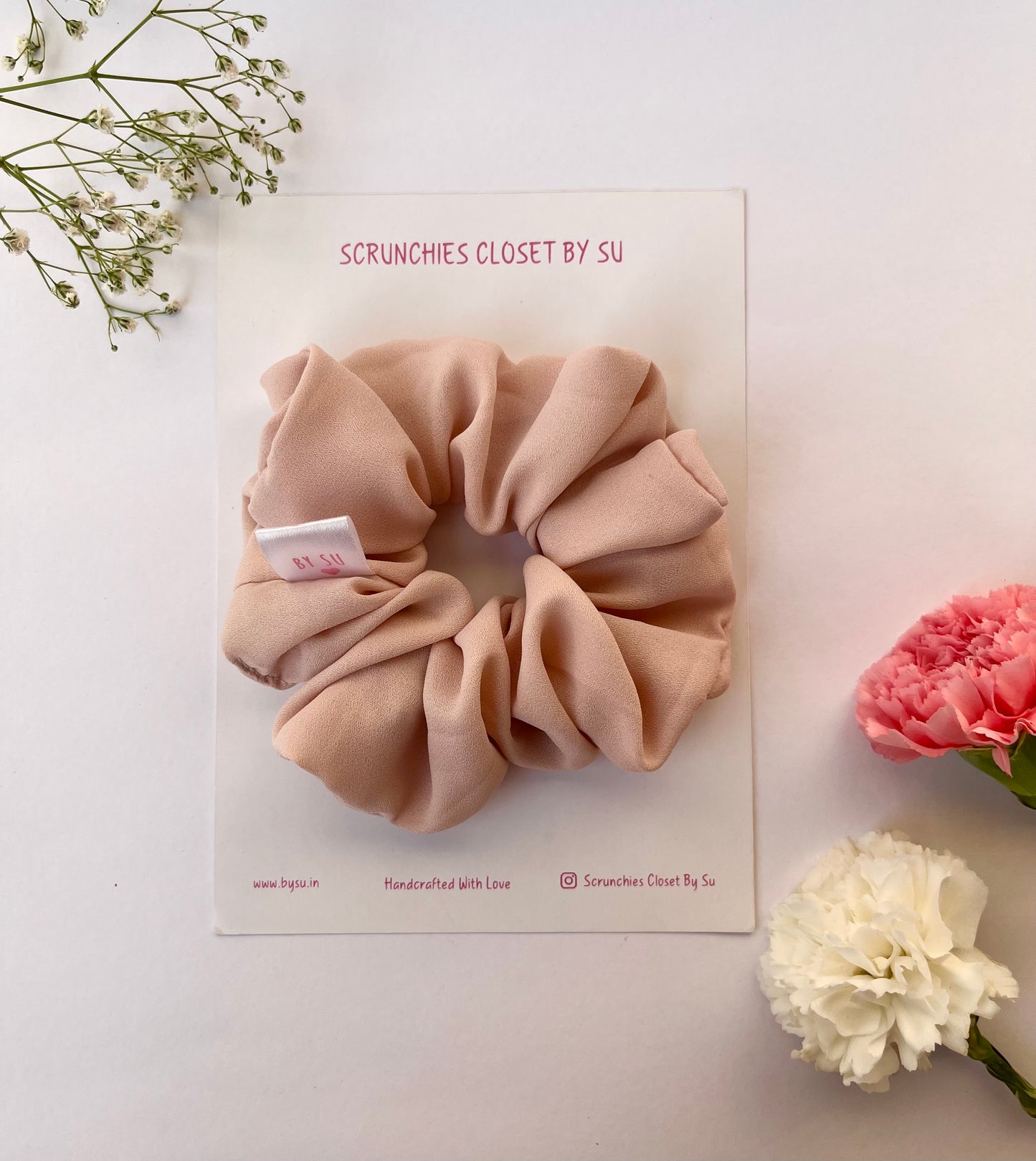 Beige Georgette Scrunchie