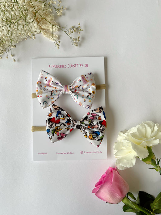 Disney Nylon Bow Headband Combo