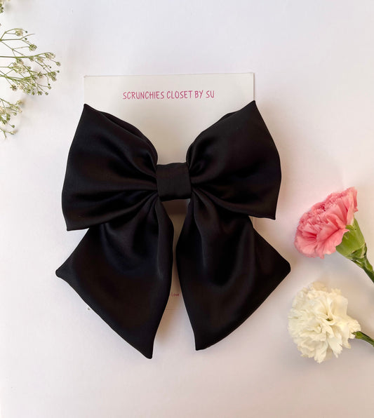 Black Satin Tailbow