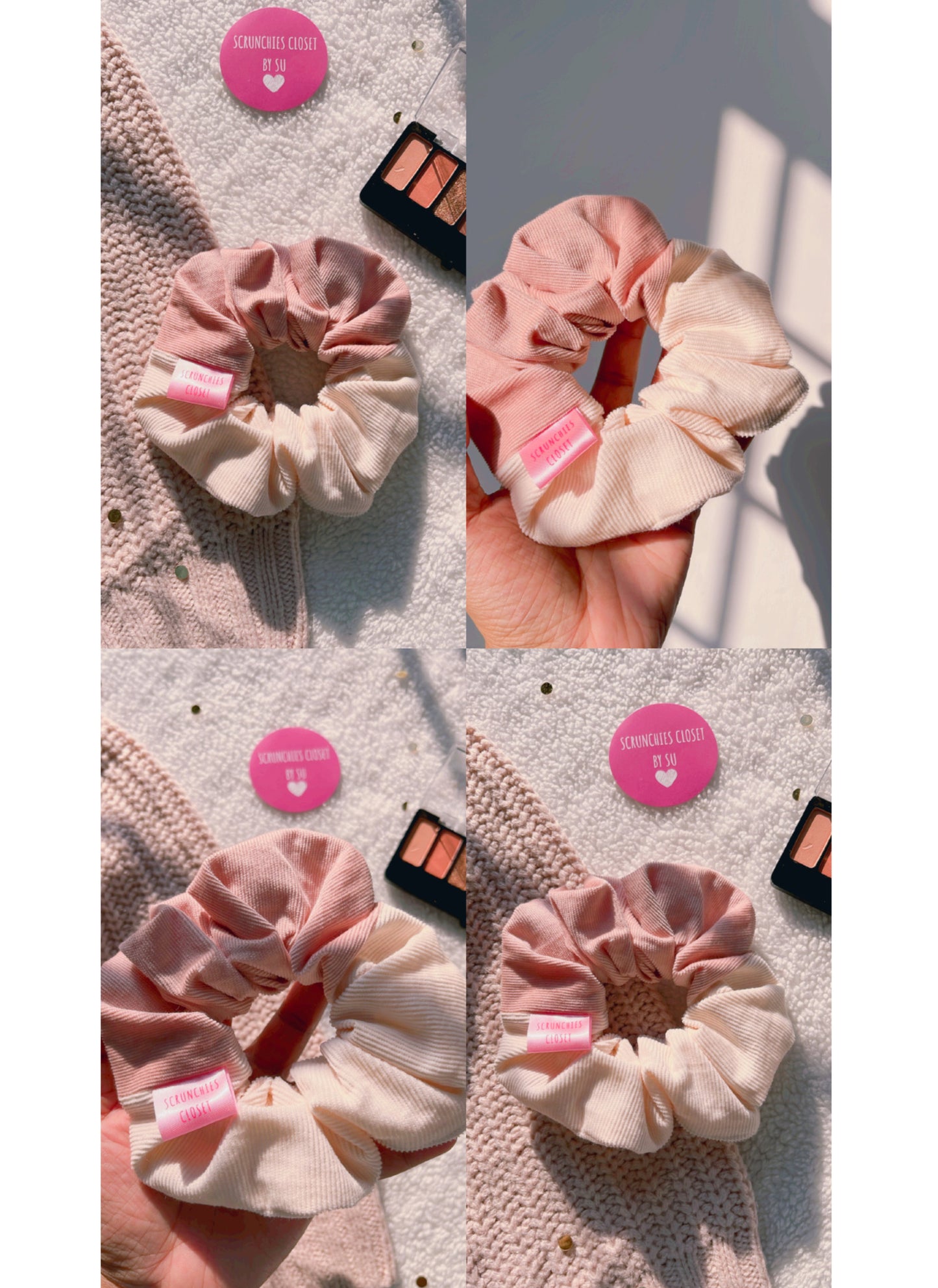 Peach Vanilla Duo Corduroy Scrunchie