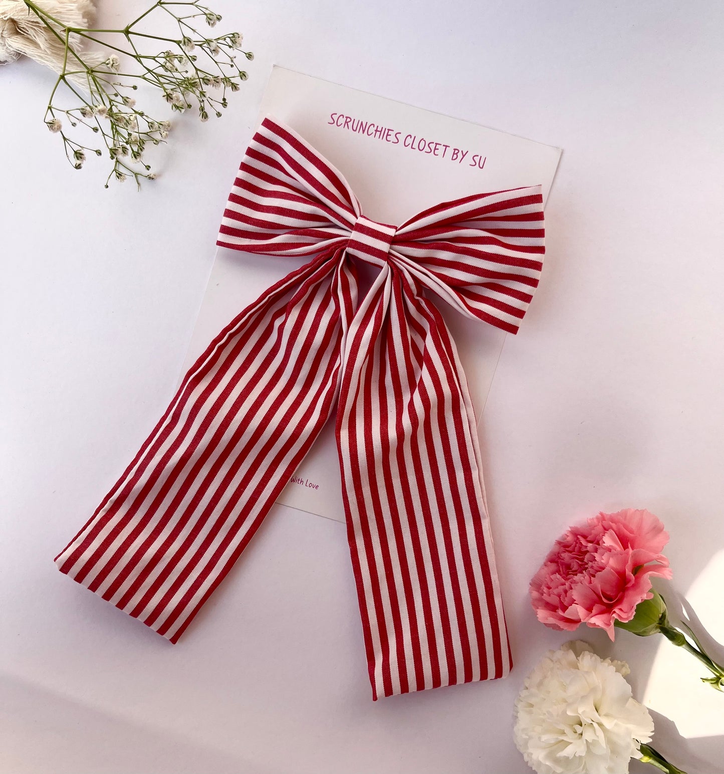 Peach Striped Tailbow