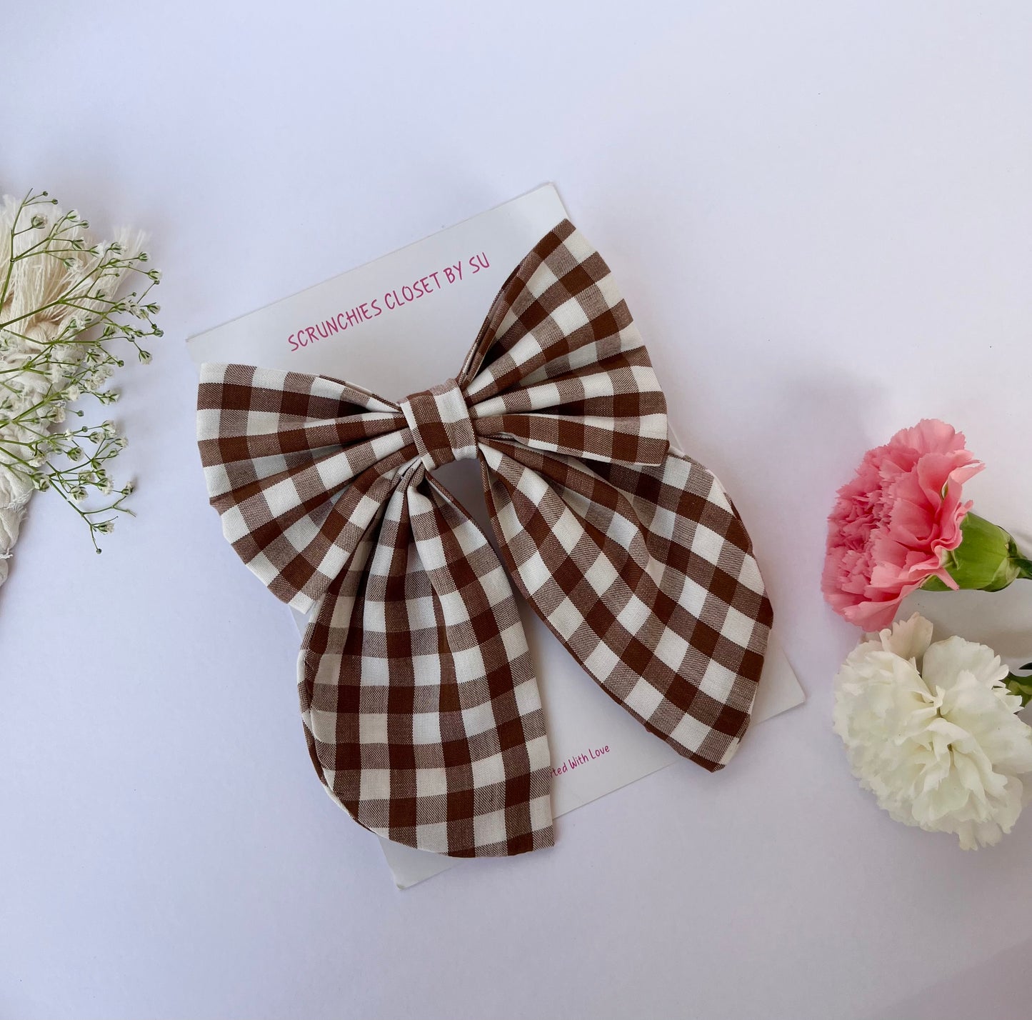 Brown Gingham Tailbow