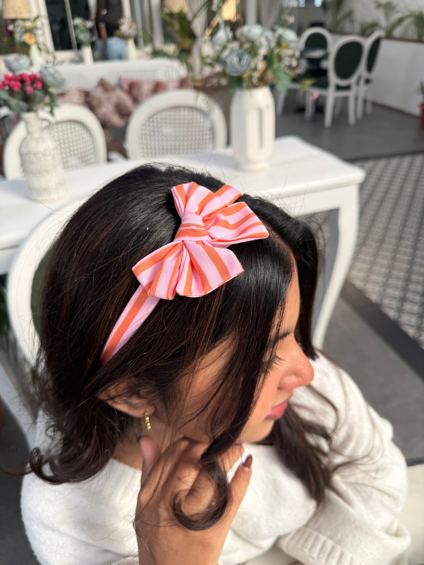Peachy Pop Bow Hairband