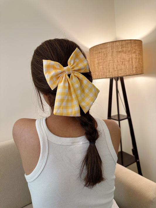 Mango Gingham Tail Bow