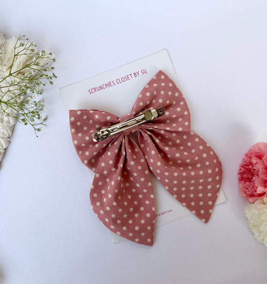 Pink Polka Tailbow
