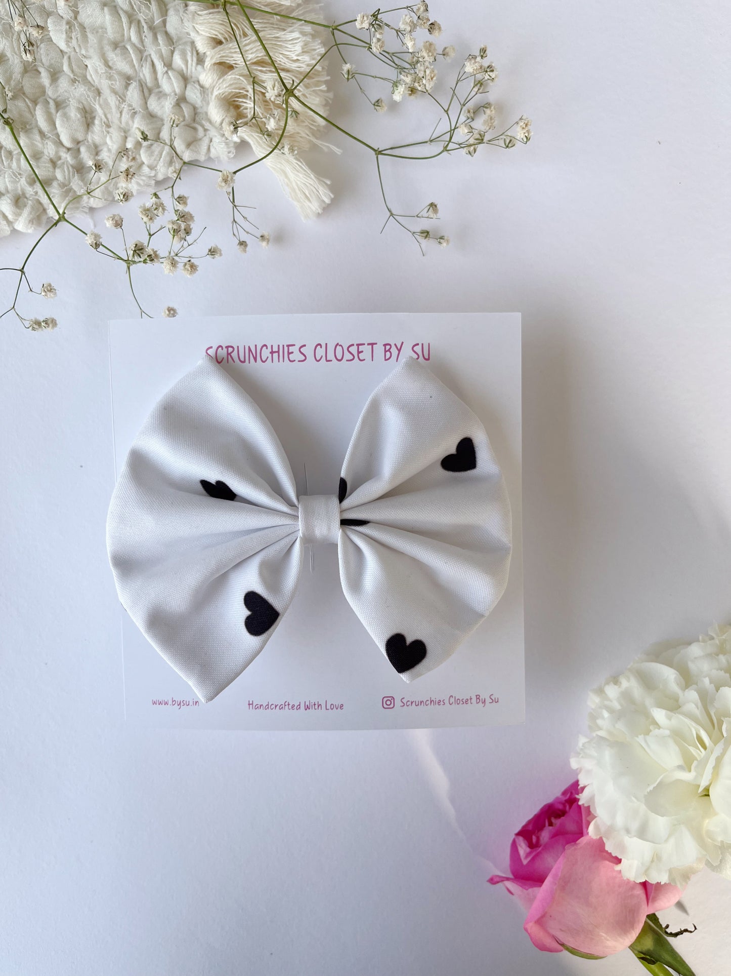 Black Heart Classic Hairbow