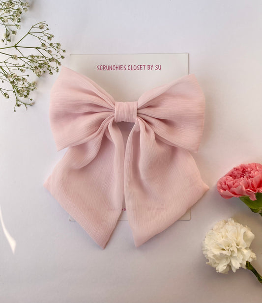 Baby Pink Georgette Tailbow