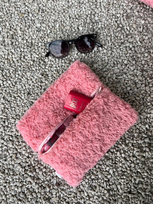 Pink Teddy Flat Pouch