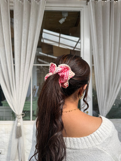 Barbie Pink Vintage Lace Scrunchie