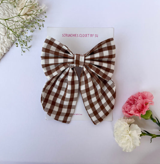 Brown Gingham Tailbow