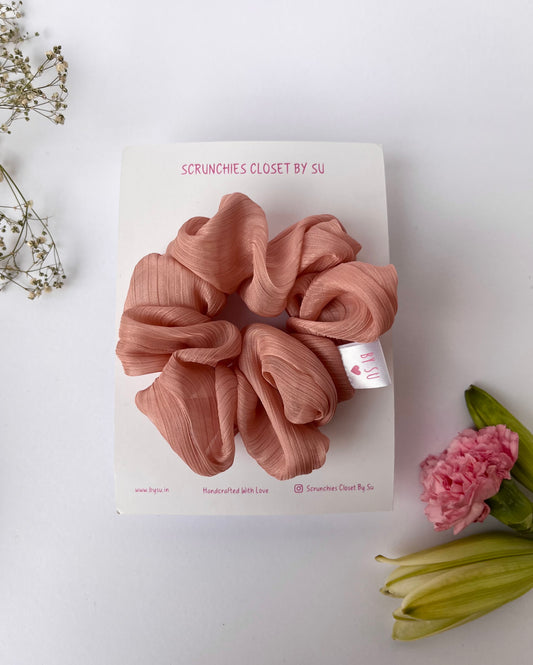 Peach Shimmer Scrunchie
