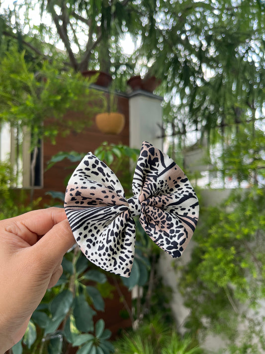 Animal Print Crepe Hairbow