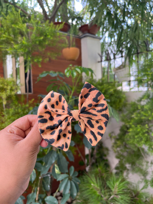 Animal Print Cotton Hairbow