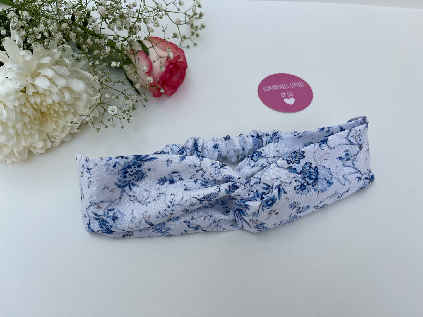 Blue Floral Headband