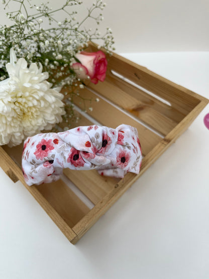 Orange Floral Top Knot Hairband